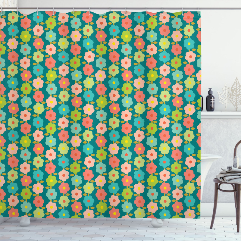 Vibrant Springtime Daisies Shower Curtain