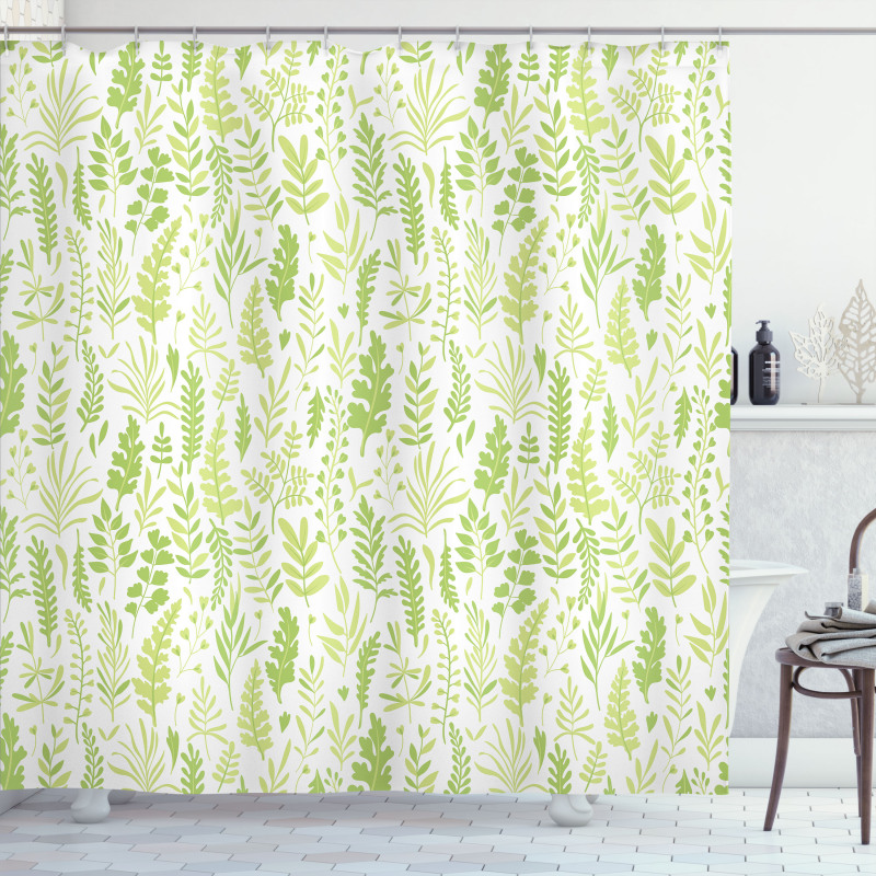 Foliage Pattern Green Shades Shower Curtain