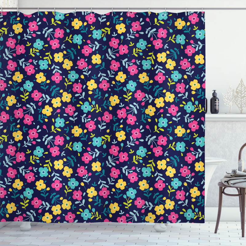 Colorful Summer Blossoms Shower Curtain