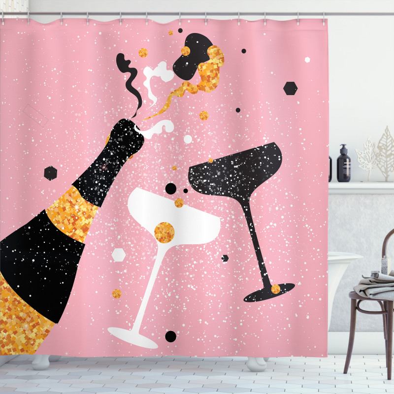 Party Time Cheers Glasses Shower Curtain