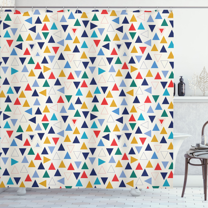 Colorful Simple Triangles Shower Curtain