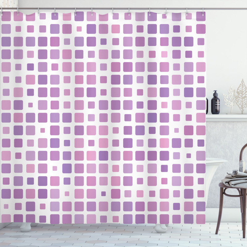 Random Ombre Square Tiles Shower Curtain