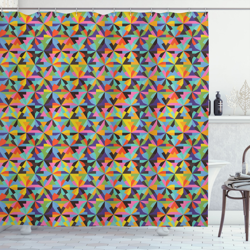 Colorful Triangle Shapes Shower Curtain