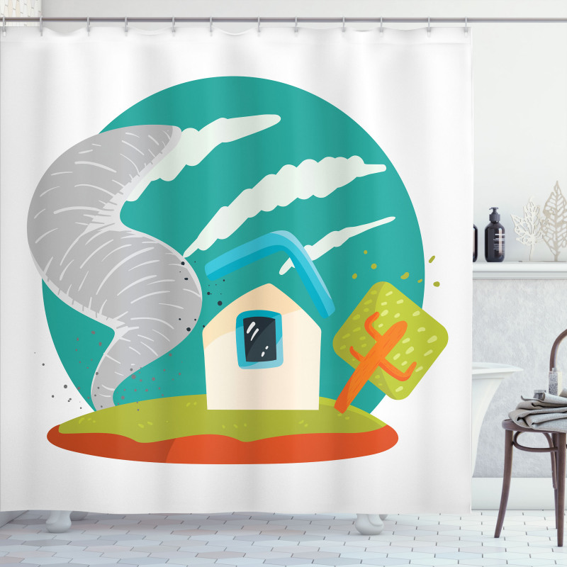 Cartoon Style Whirlwinds Shower Curtain