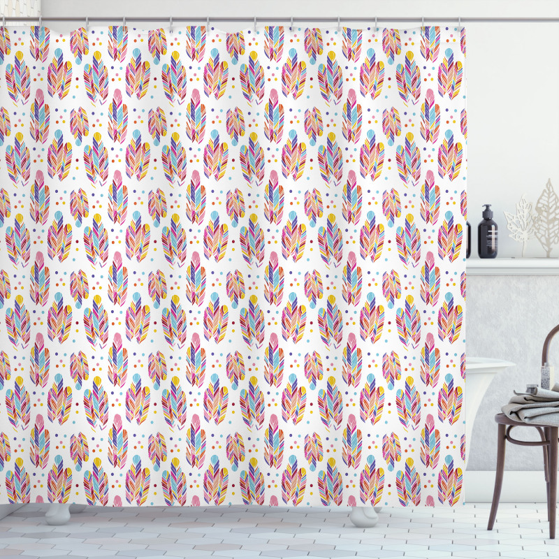 Colorful Pastel Plumage Shower Curtain