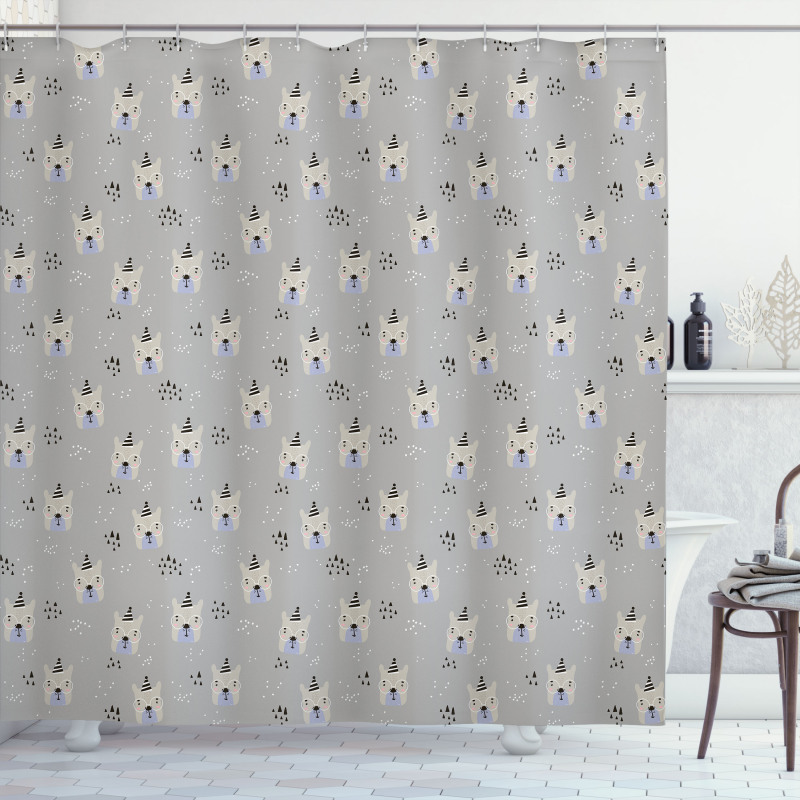 Bear Faces with Glasses Shower Curtain