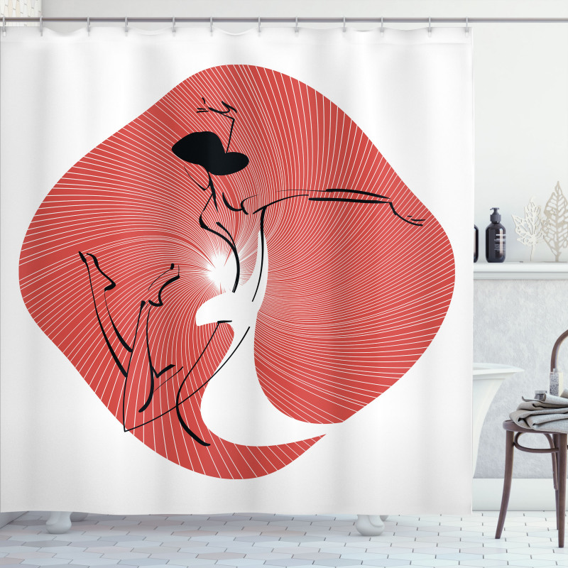 Dancer Drawn by Lines Shower Curtain