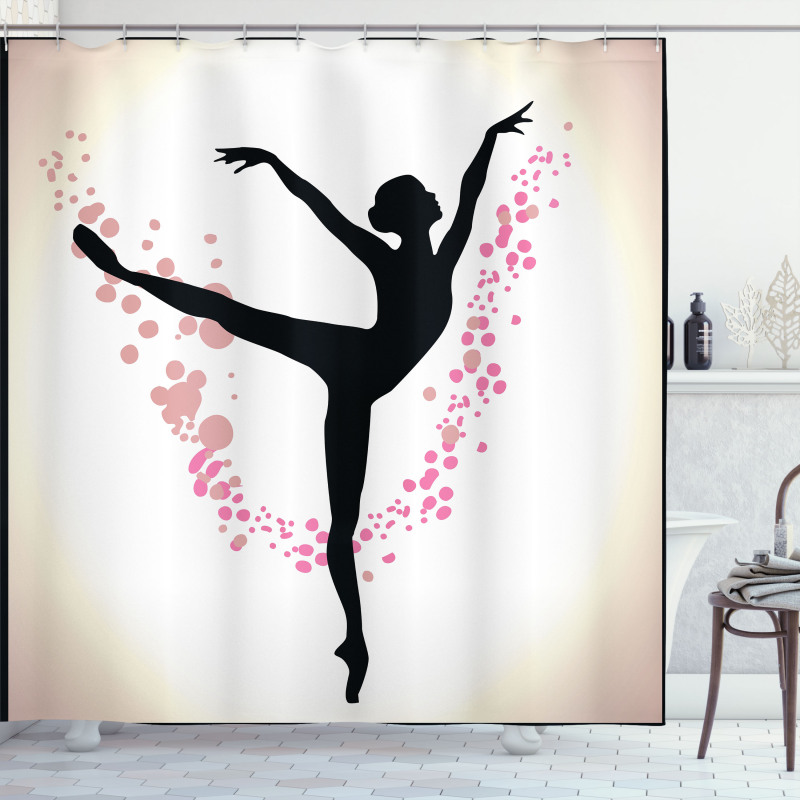 Woman Dancer Color Spots Shower Curtain