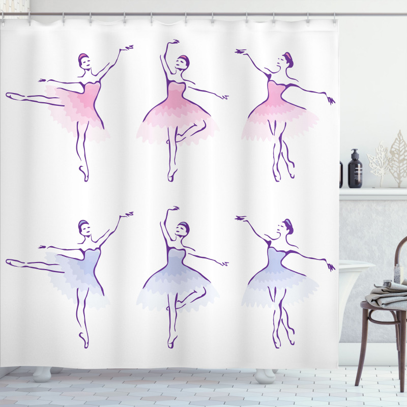 Dancer Women Watercolors Shower Curtain