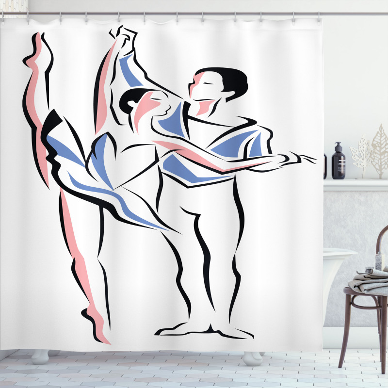 Dancer Partners Performing Shower Curtain