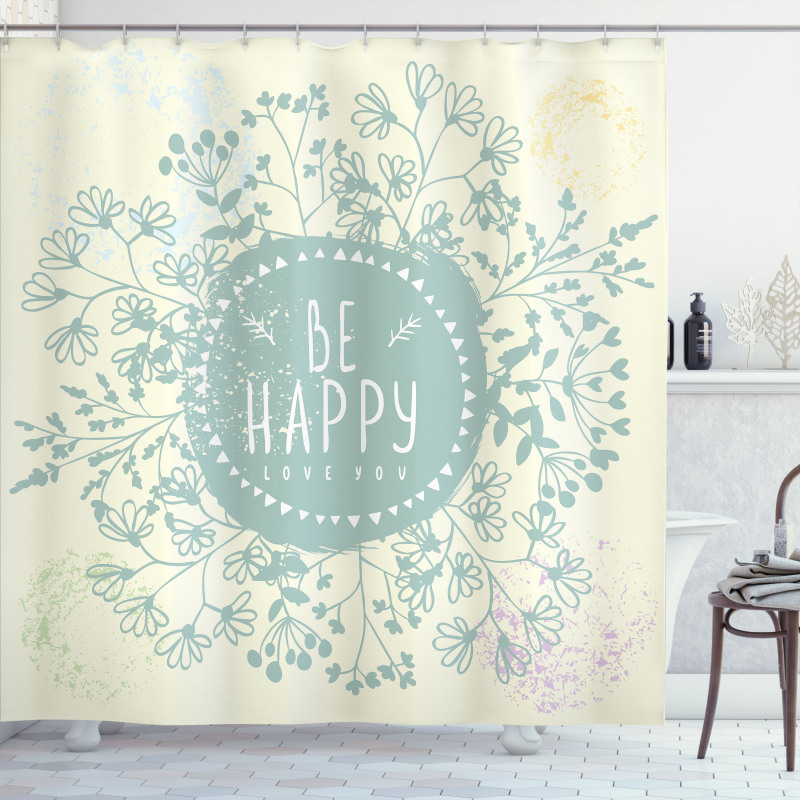 Doodle Wreath Color Stains Shower Curtain