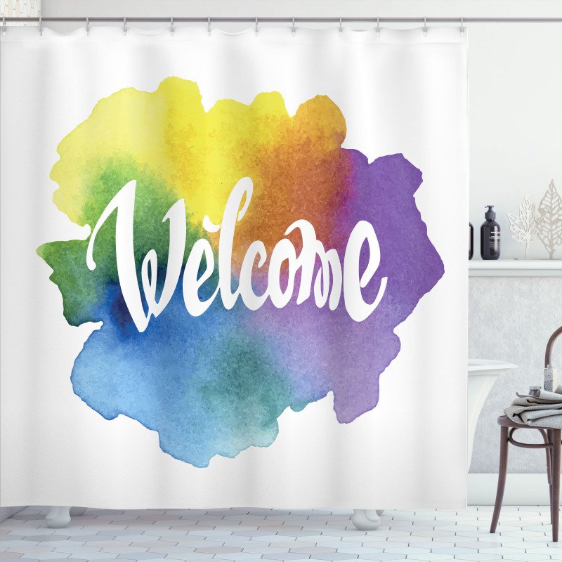 Watercolor Vintage Style Shower Curtain