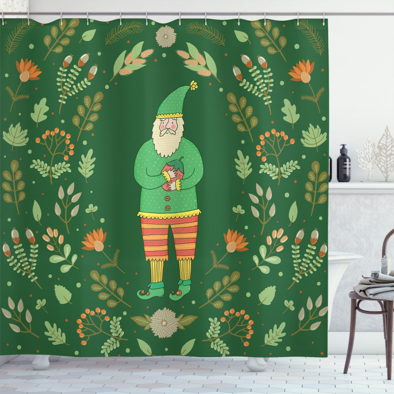 Botanical Herbs and Branches Shower Curtain