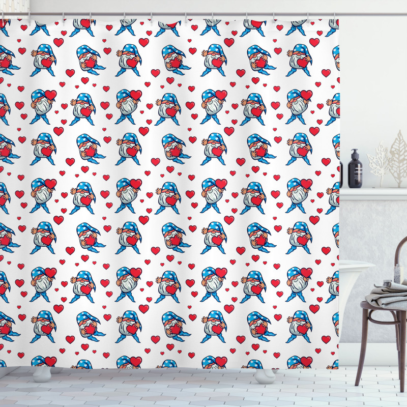 Valentines Day Romantic Theme Shower Curtain
