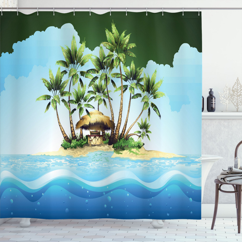 Tropic Lands Coconut Palms Shower Curtain
