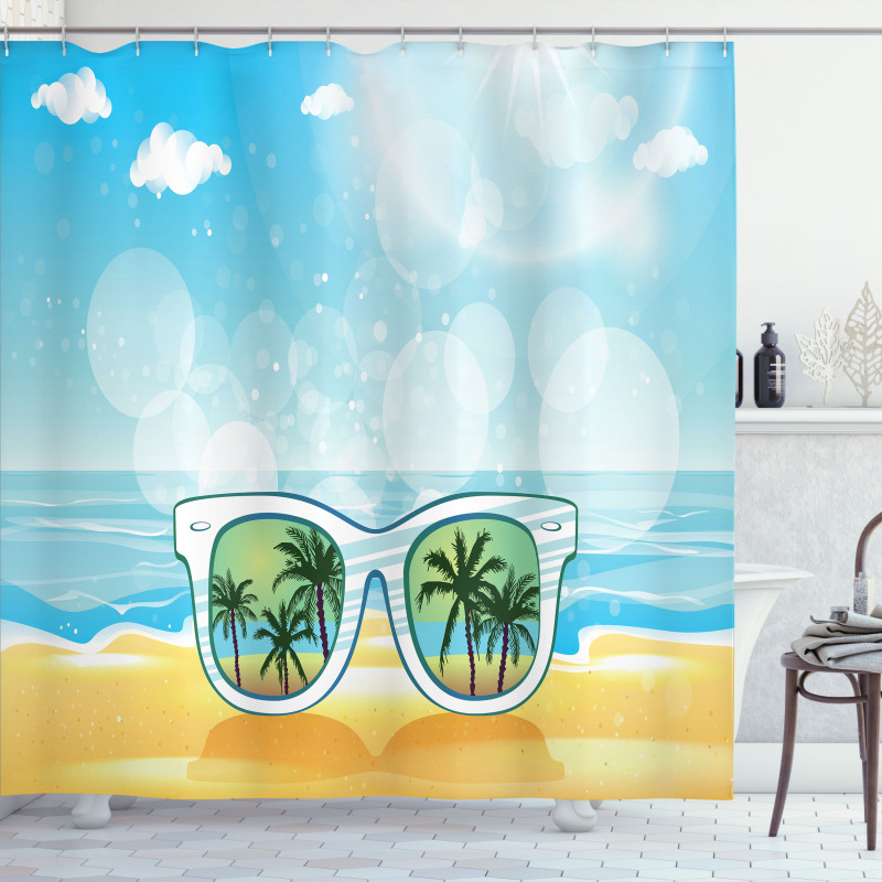 Sunglasses Reflection Tree Shower Curtain