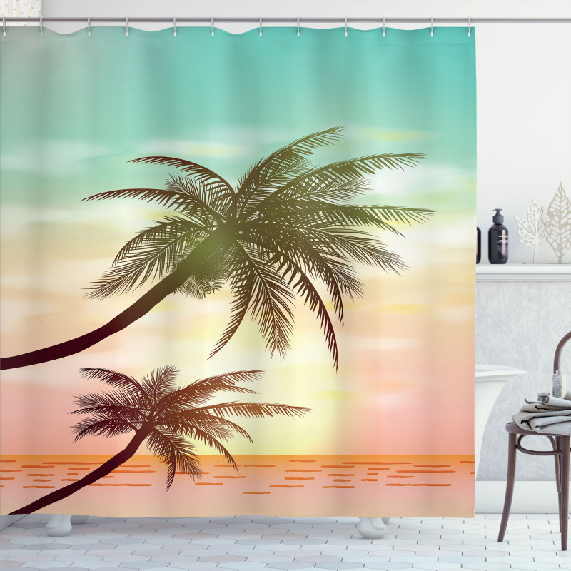Tropical Horizon Scene Shower Curtain