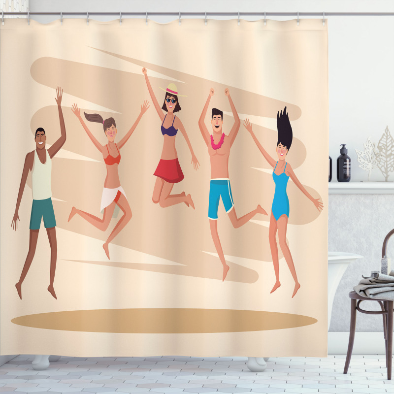 People Dance at Beach Shower Curtain
