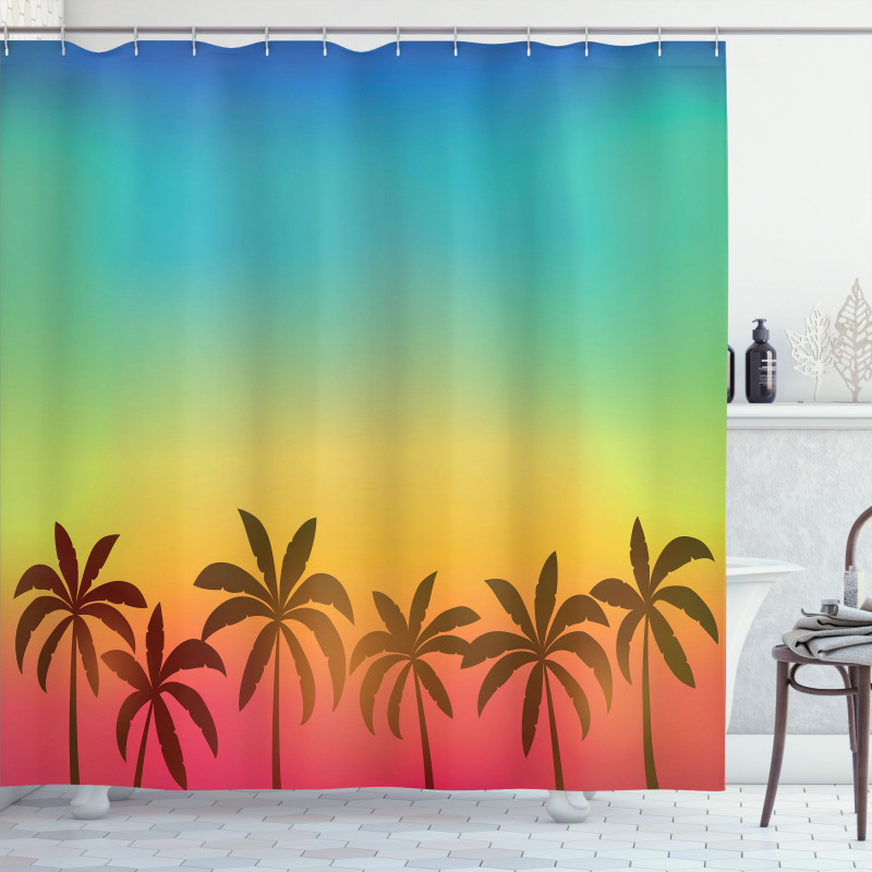 Palm Tree Tops on Island Shower Curtain