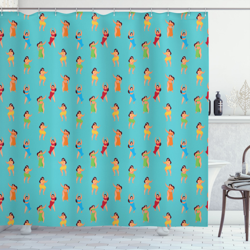 Dancers Hawaiian Woman Shower Curtain