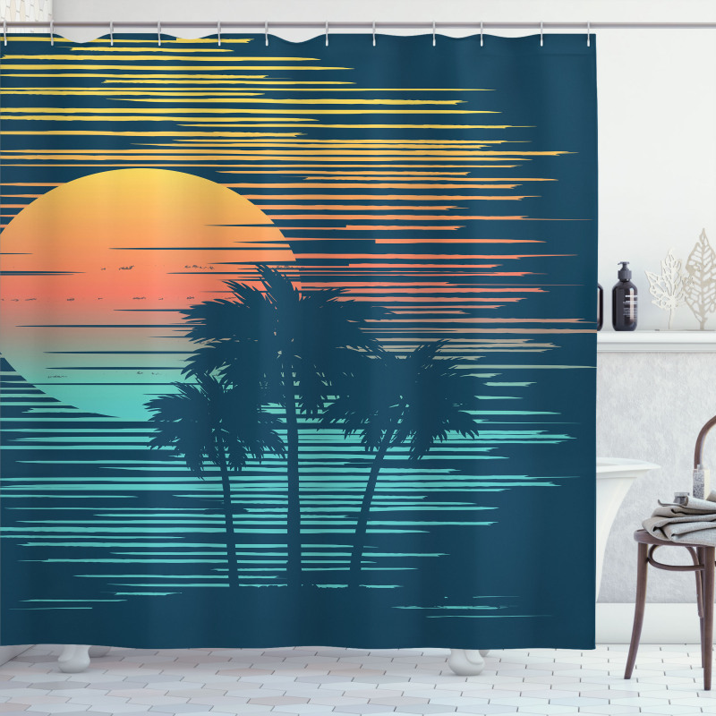 Evening Sun Sea Sky Shower Curtain