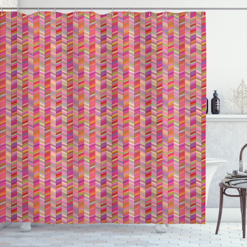 Angled Rectangle Pattern Shower Curtain