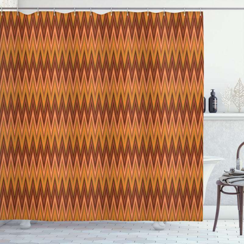 Geometric Zigzags Lines Shower Curtain