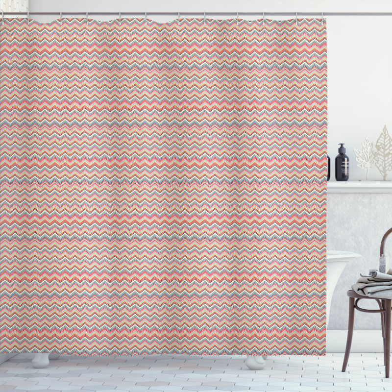 Line Arrangement Chevron Shower Curtain