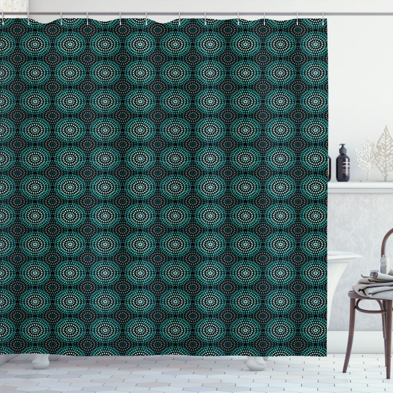 Retro Floral Motifs Shower Curtain