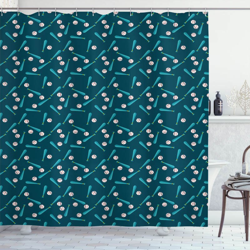 Bats and Balls Activity Shower Curtain