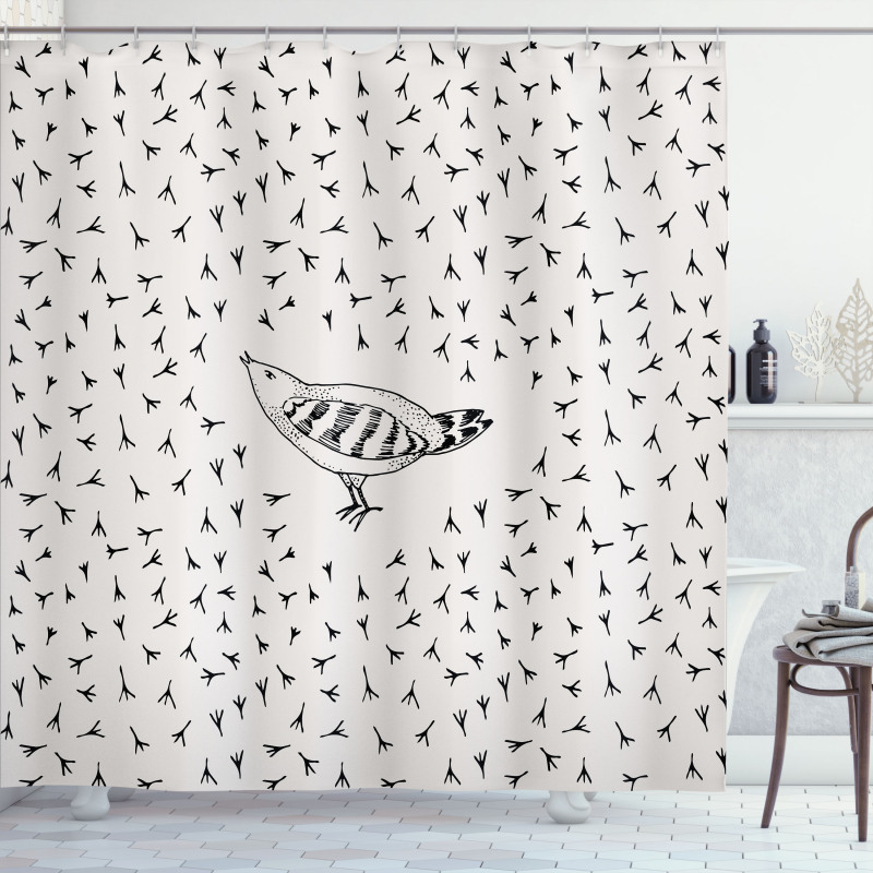 Sketch Forest Animal Pattern Shower Curtain