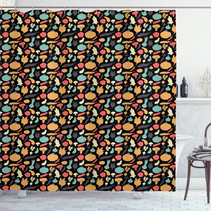 Healthy Pattern Vegan Shower Curtain