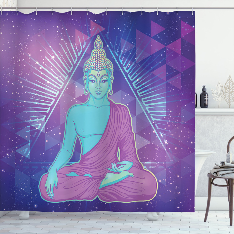 Meditating in Space Shower Curtain