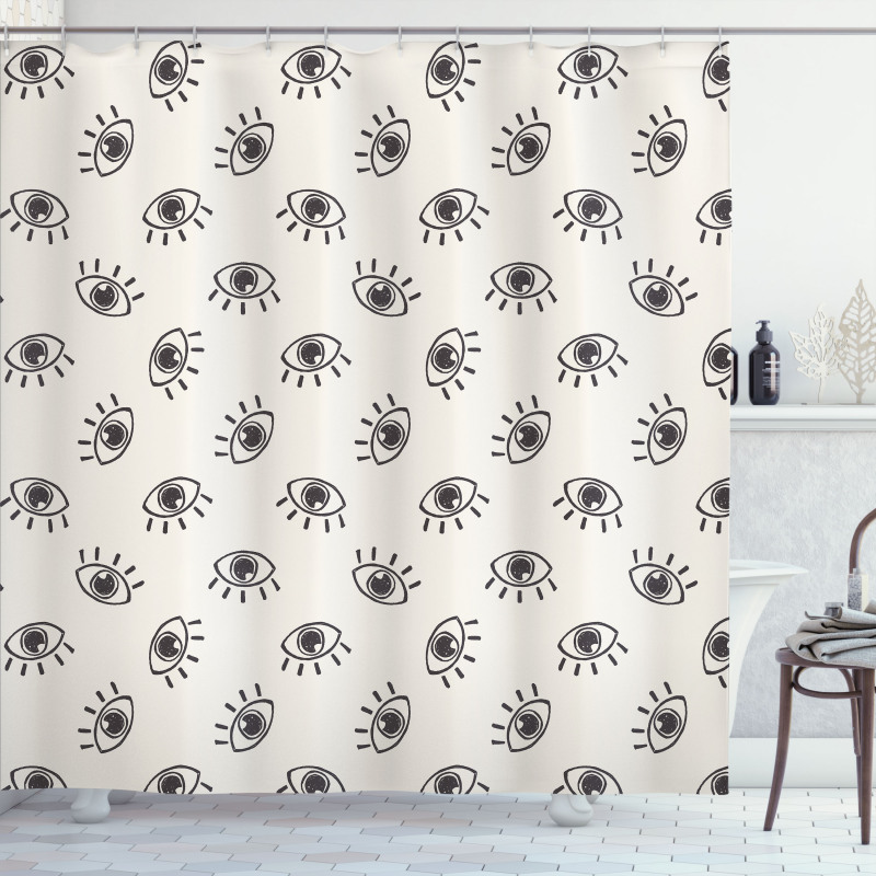 Sketch Eyes Composition Shower Curtain