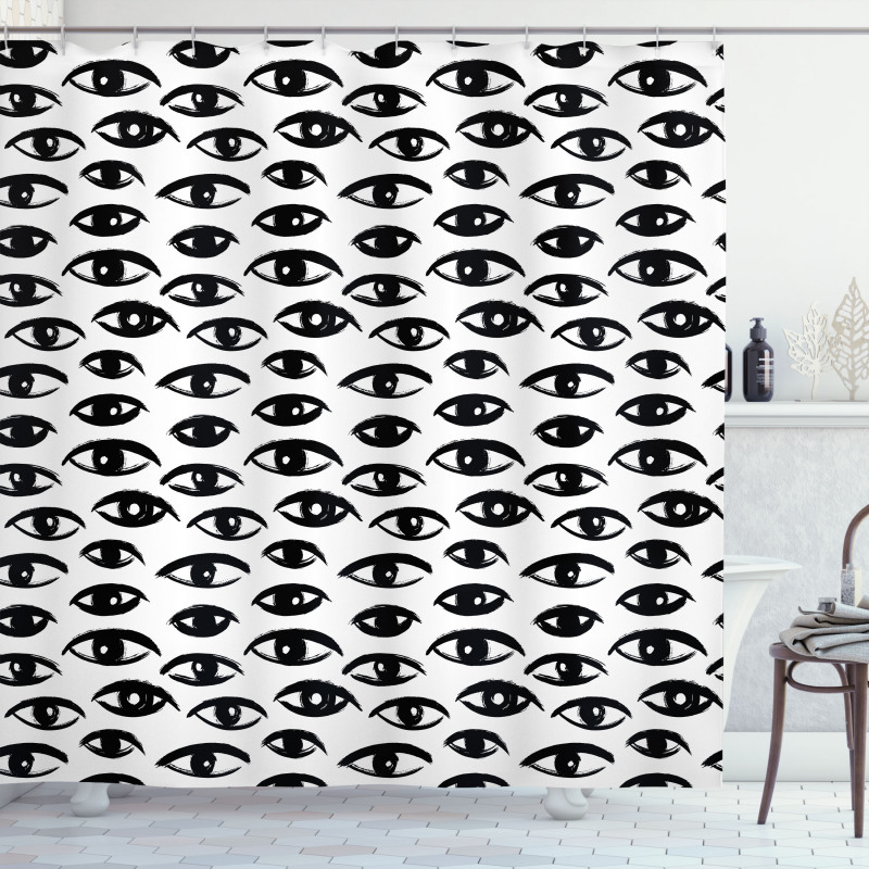 Sketch Style Eyes Shower Curtain