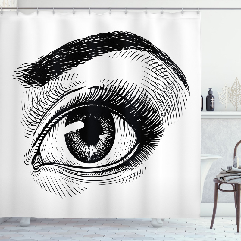 Female Eye Makeup Shower Curtain