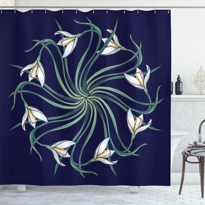 Art Nouveau Floral Design Shower Curtain