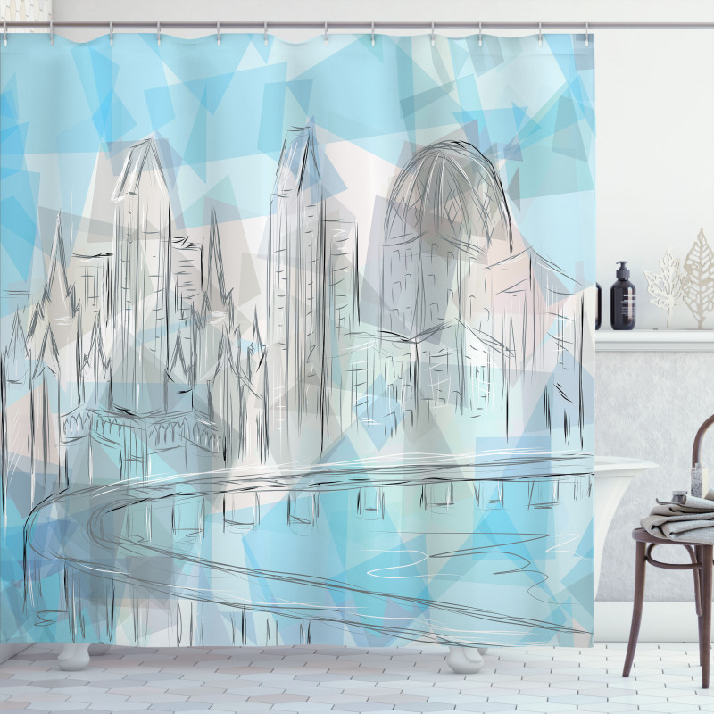 Abstract City Silhouette Shower Curtain