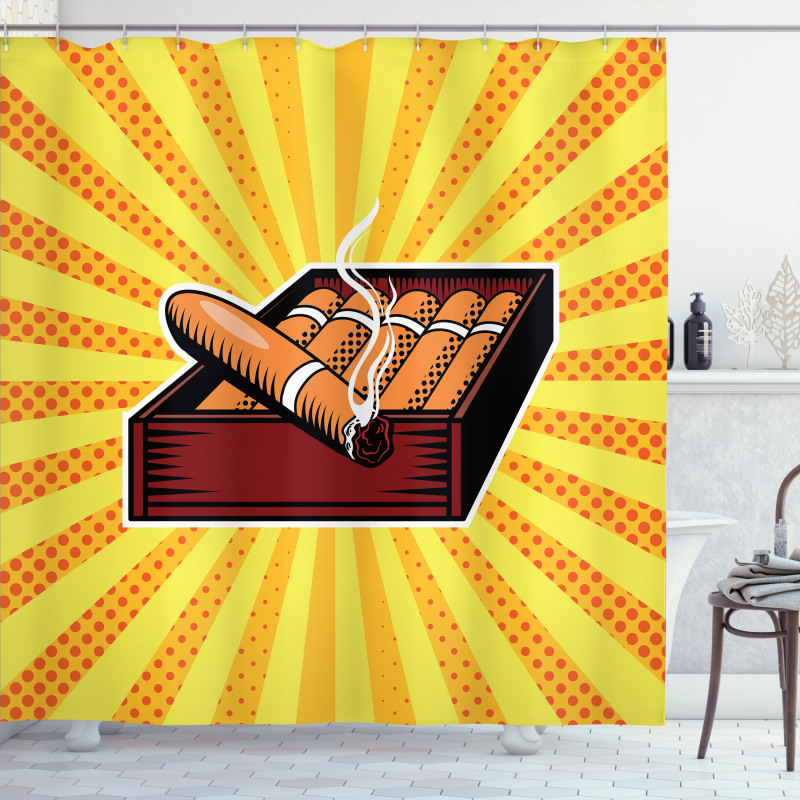 Cigar Box in Pop Art Style Shower Curtain