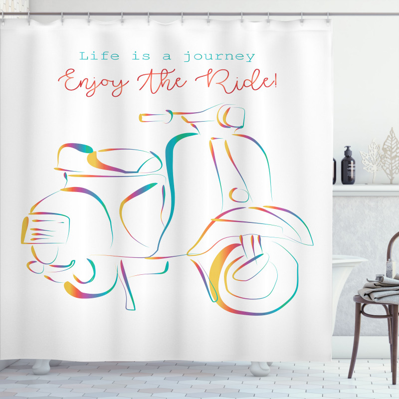 Colorful Motorbike Shower Curtain