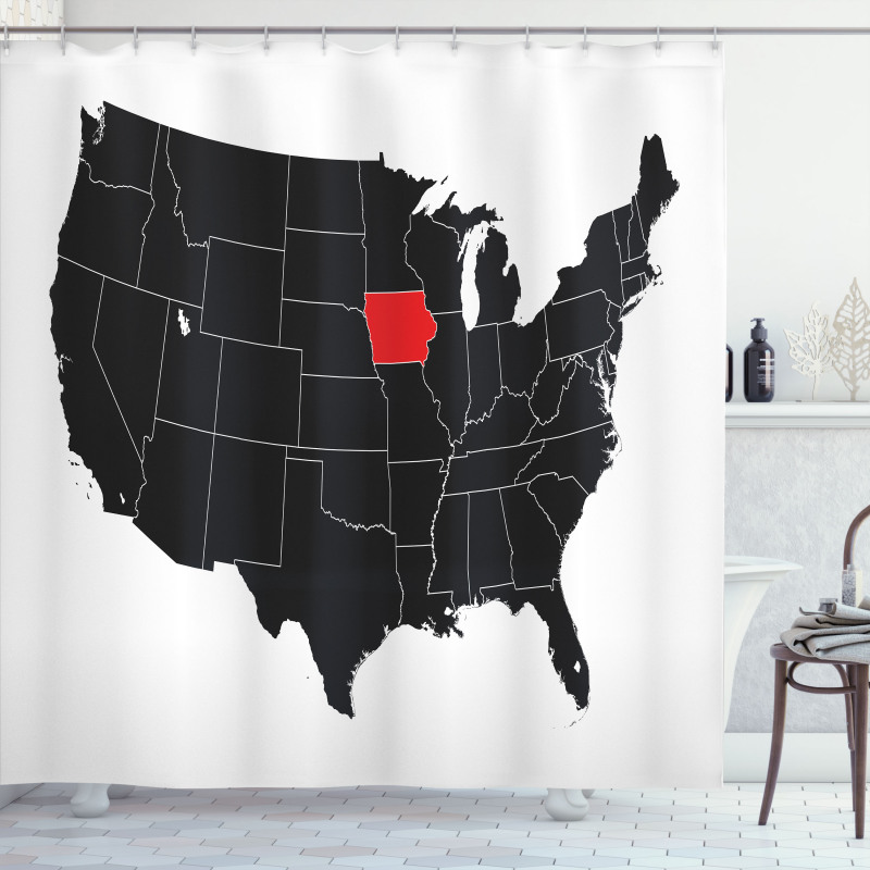 North America Map Design Shower Curtain