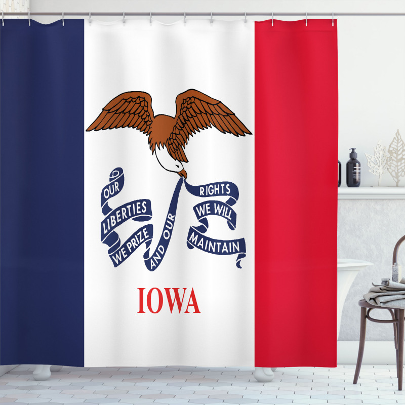 Flag Eagle and Words Shower Curtain