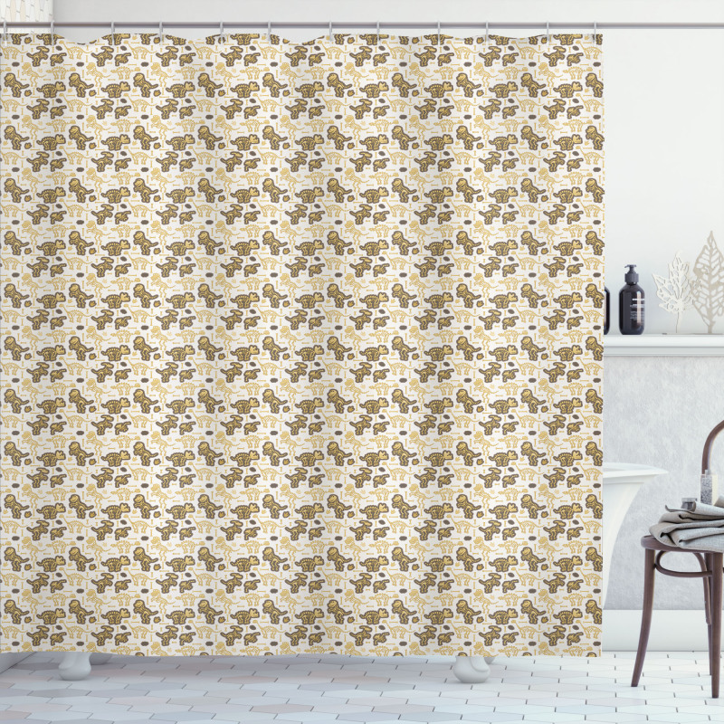 Dinosaur Skeletons Bones Shower Curtain