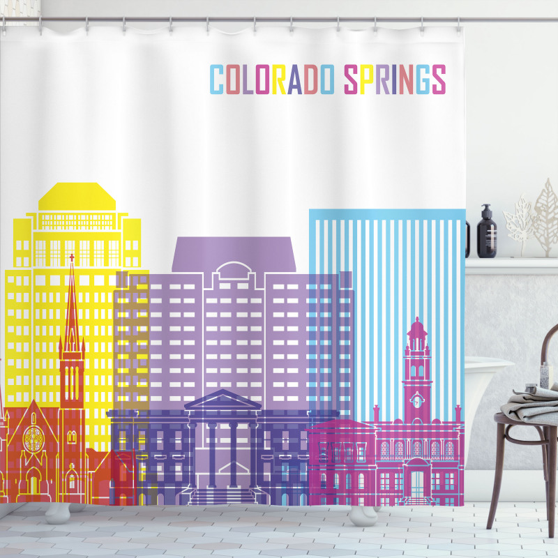 Colorful Urban City Sky Shower Curtain