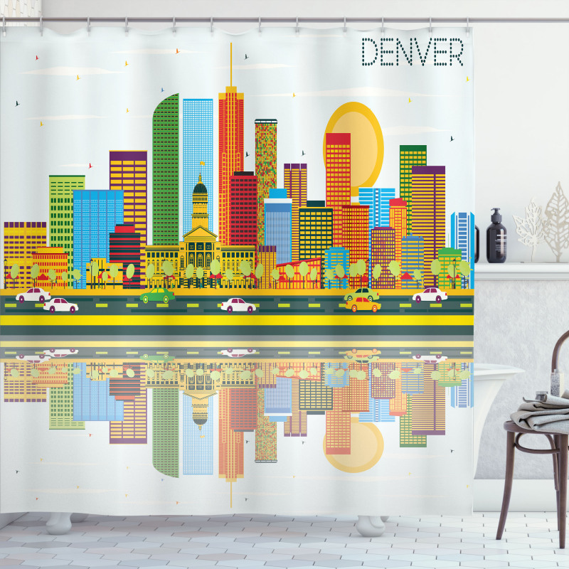 Denver Skyline Old Town Shower Curtain