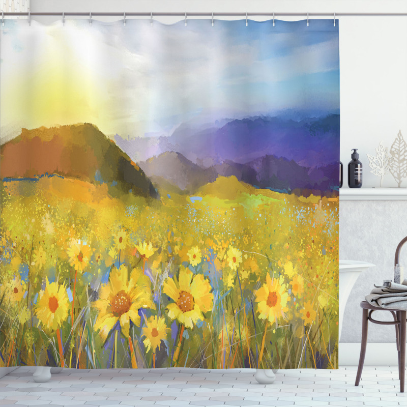 Daisy Blossoming Meadow Shower Curtain