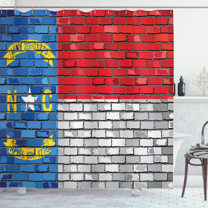 North Carolina Brick Wall Shower Curtain