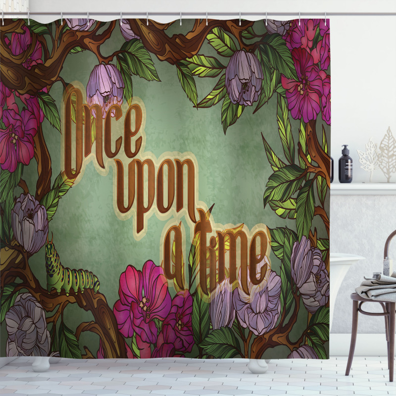 Caterpillar Flower Shower Curtain