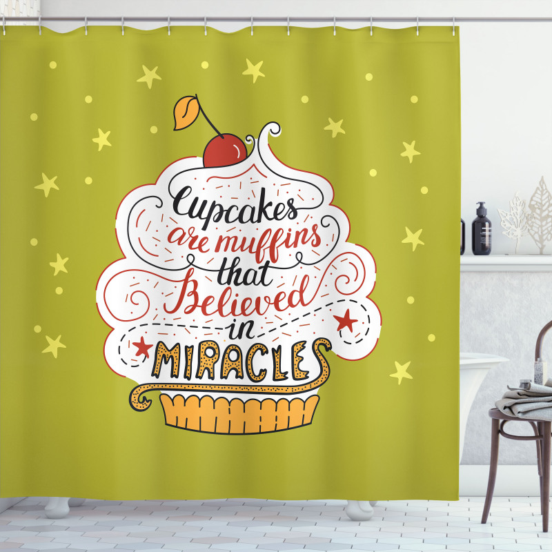 Miracles Lettering Shower Curtain