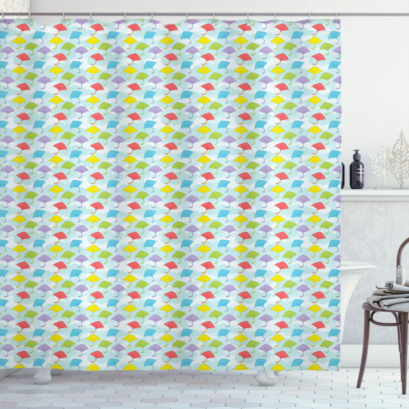 Summer Festival Theme Cartoon Shower Curtain